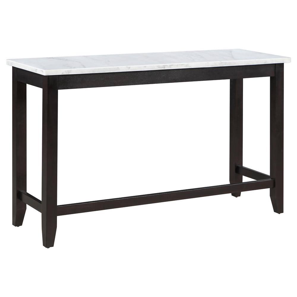 Toby Rectangular Black and White Marble Top Counter Height Table