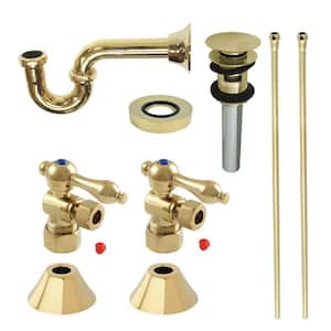 Gourmet Scape Traditional Plumbing Supply Kit Combo 1-1/2 in. Brass with P- Trap in Polished Brass