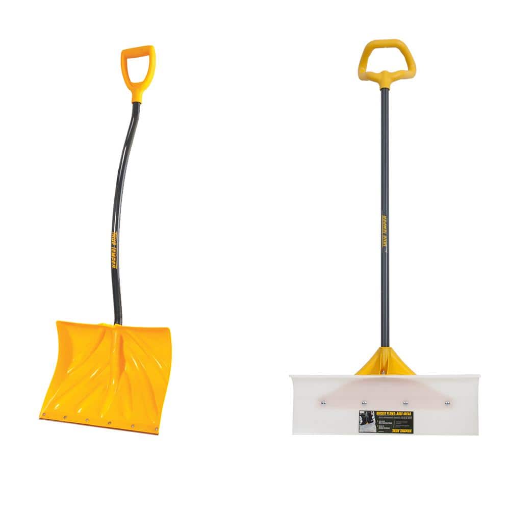 True Temper 2-Piece Snow Removal Combo with Shovel and Pusher Garden Tool  Set 10000-03452 The Home Depot