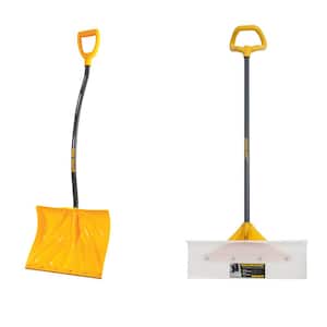 2-Piece Snow Removal Combo with Shovel and Pusher Garden Tool Set