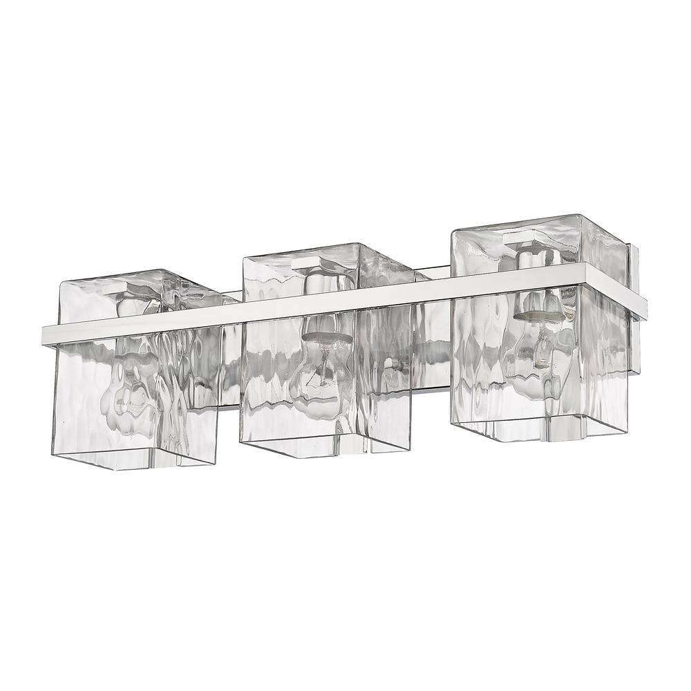 Bennington 22.25 in. 3 Light Chrome Vanity Light with Clear Glass Shades
