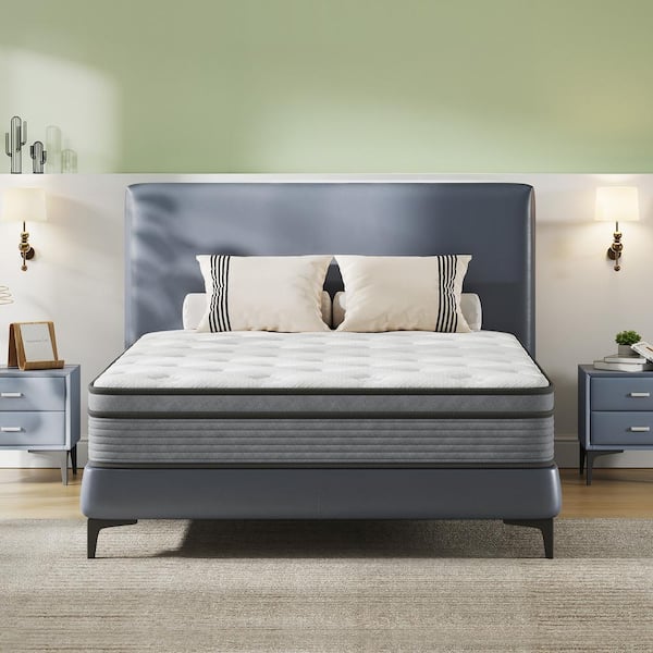 Vesgantti Queen Medium Hybrid Memory Foam, Individual Pocket Spring 10 in. Bed-in-a-Box Mattress