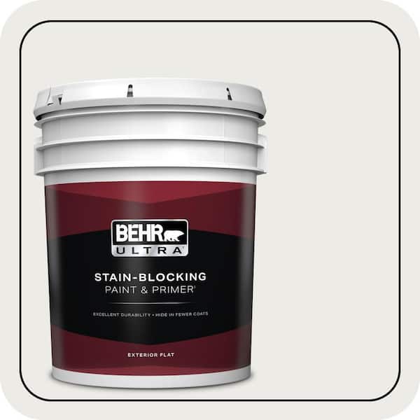BEHR ULTRA 5 gal. #BL-W14 White Flat Exterior Paint & Primer