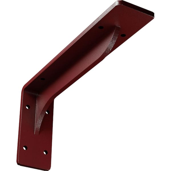Ekena Millwork 2 in. x 4 3/4 in. x 10 in. Hammered Bright Red Embrey Steel Bracket
