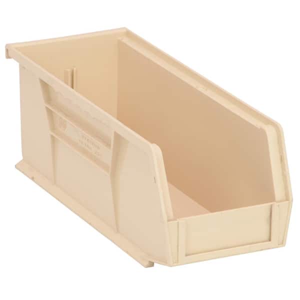 QUANTUM STORAGE SYSTEMS Ultra Series Stack and Hang 3.6 Gal. Storage Bin in Ivory (12-Pack)