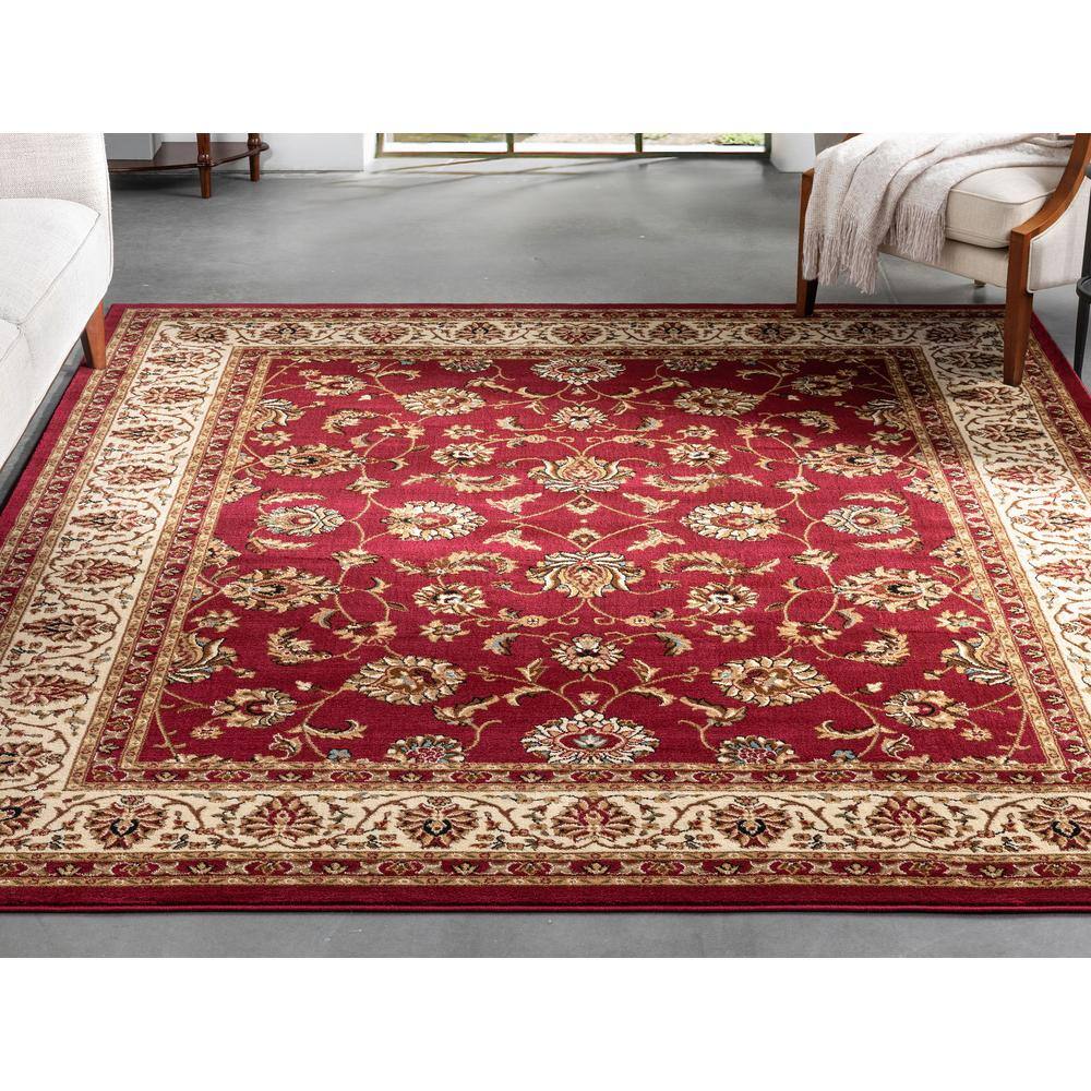 Reversible Easy Care Red Synthetic 47" Rectangular Area Rug