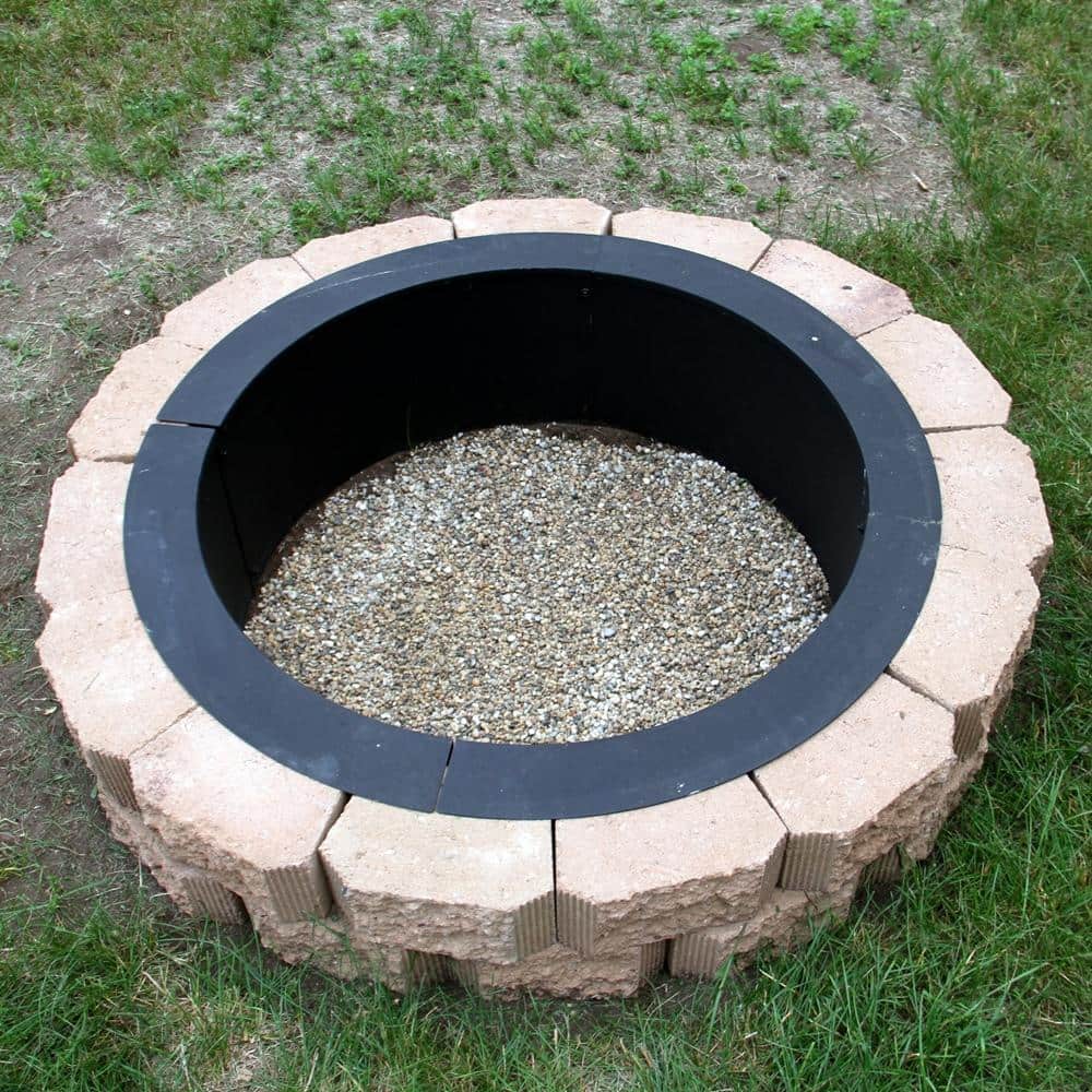 Sunnydaze 36-Inch Black Steel Wood Burning Fire Pit Ring