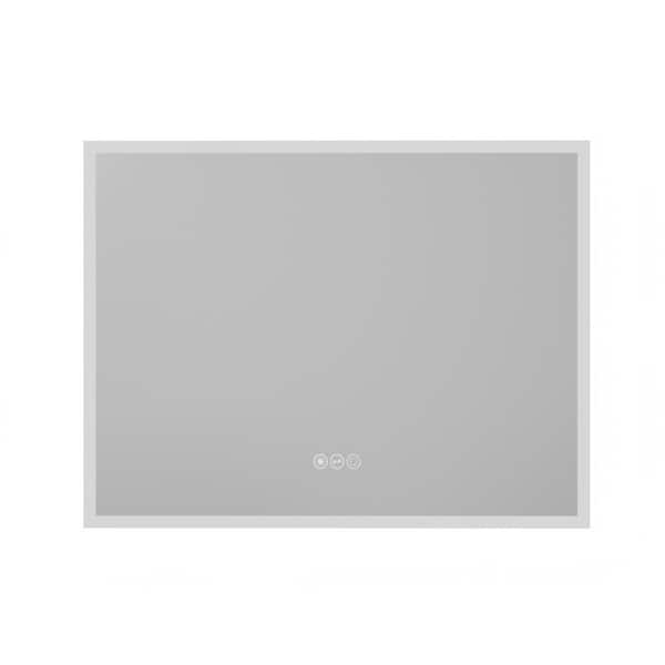 48 in. W x 36 in. H Rectangular Frameless Anti-Fog Wall-Mounted LED Light Bathroom Vanity Mirror in Silver