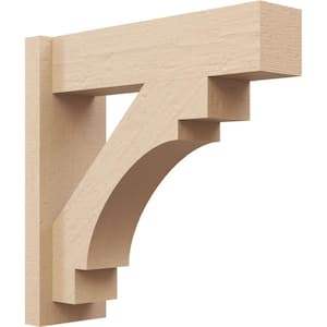 8 in. x 32 in. x 26 in. Merced Block Rough Cedar Woodgrain Timberthane Polyurethane Outlooker, Primed Tan