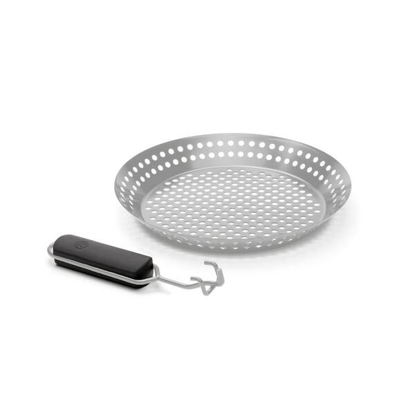 BBQ Skillet Stainless Steel 12'' Round Handle Grill Pan NEW 