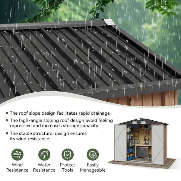 Sizzim 6 ft. W x 4 ft. D Outdoor Metal Storage Shed with Subfloor