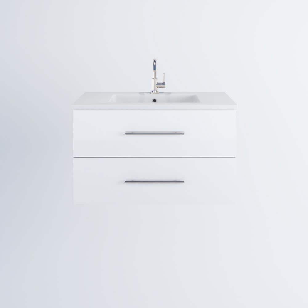 Napa 36 in. W x 20 in. D Single Sink Bathroom Vanity Wall Mounted in Glossy White with Acrylic Integrated Countertop price history on PriceWatchPro