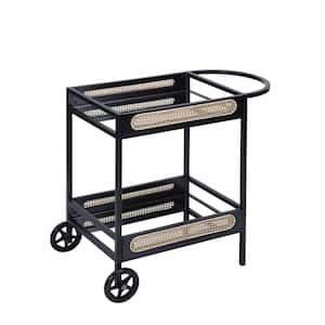 Colson Black and Mirrored Serving Cart