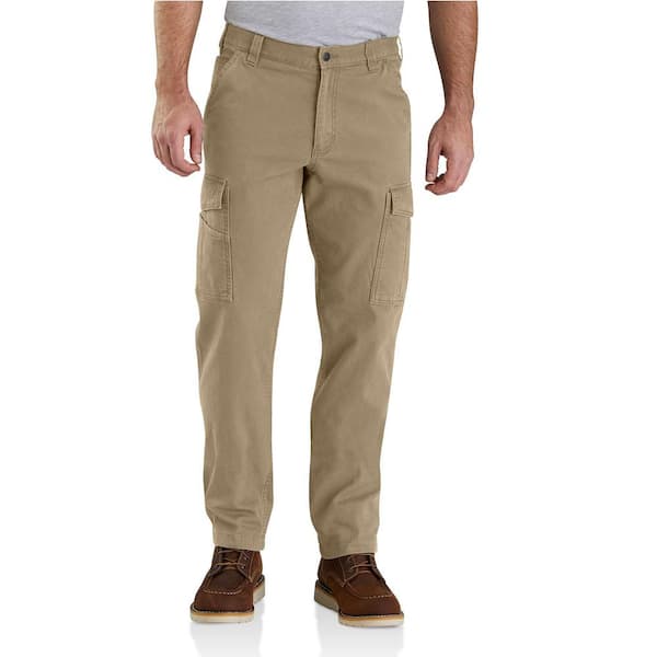 Carhartt Men's 36 in. x 30 in. Dark Khaki Cotton/Polyester Rugged Flex Rigby Cargo Pant