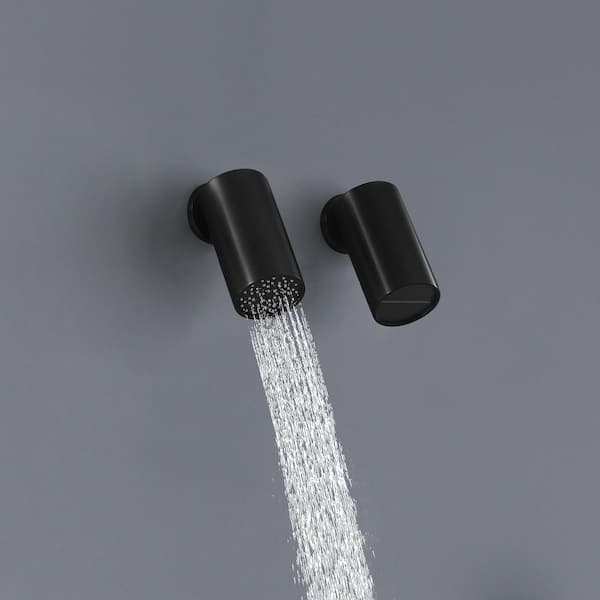 3-Spray Dual Handheld Wall Mounting Shower Head Fixed Shower Combo Set With Hand Shower 2.64GPM in Matte Black
