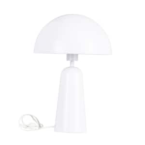 Aranzola 11.81 in. W x 17.83 in. H White Table Lamp for Living Room with White Metal Dome Shade