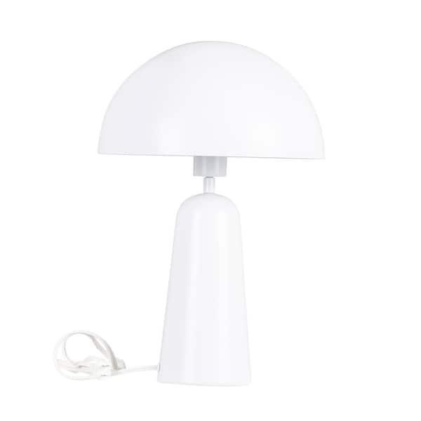 Eglo Aranzola 11.81 in. W x 17.83 in. H White Table Lamp for Living Room with White Metal Dome Shade