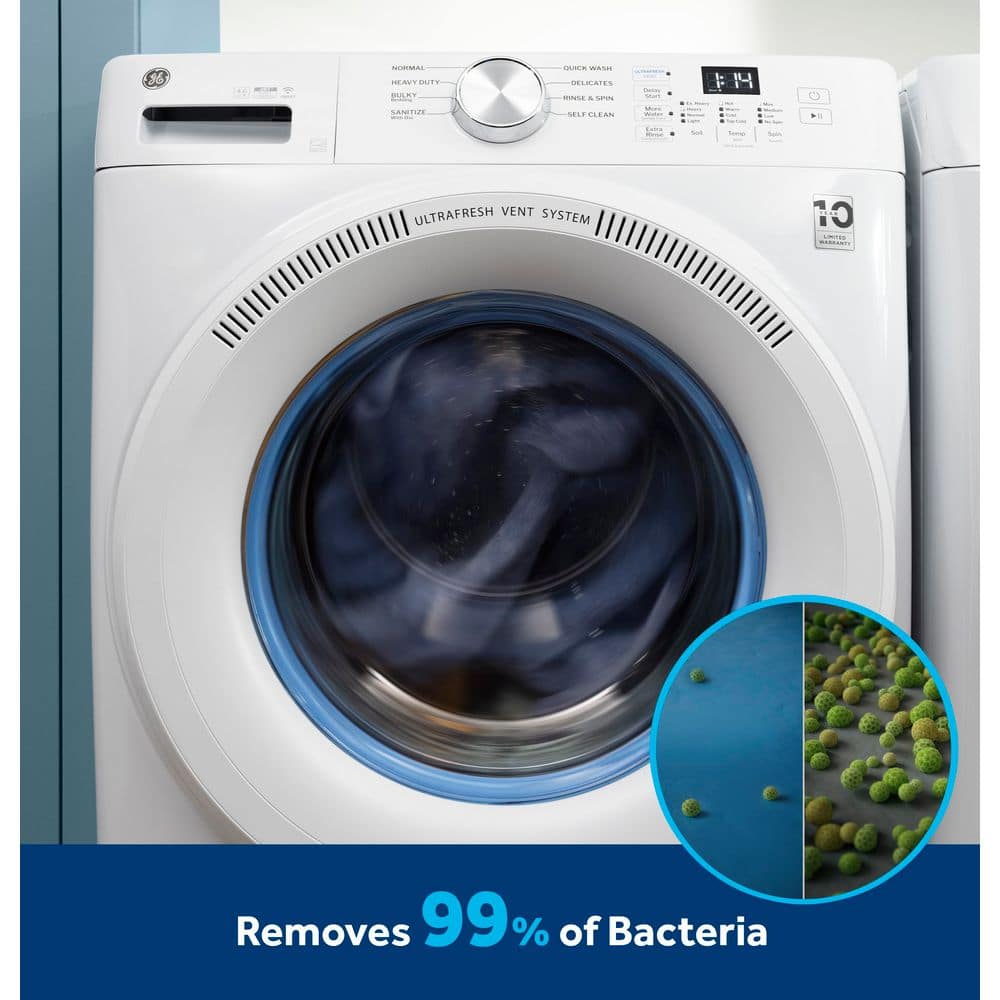 White 5.0 Cu. Ft. Smart Front Load Steam Washer