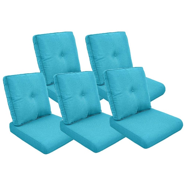 ArcoBay 22 in. x 25 in. x 4 in. 10-Piece Deep Seating Outdoor Lounge Chair Replacement Cushion Set in Light Blue