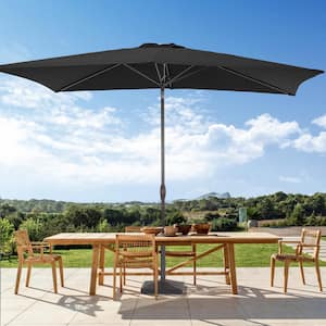Enhance Your Outdoor Oasis with Black 6x9 ft. Rectangular Patio Umbrella - Stylish, Durable, and Sun-Protective