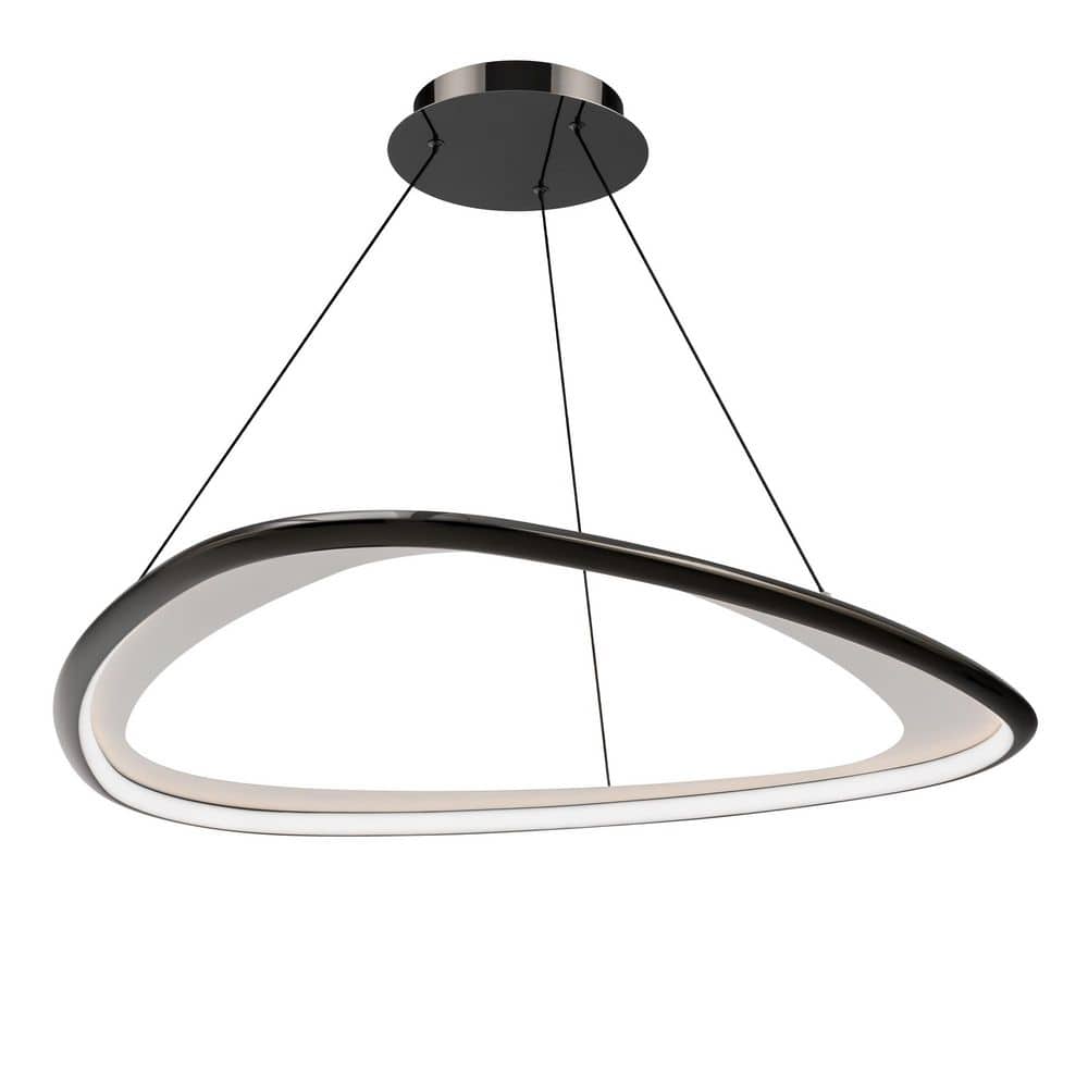 Oyster 33 in. 1-Light Black Chrome Integrated LED Pendant Light Silicone Shade Selectable 4CCT 2700K-3000K-3500K-4000K price history on PriceWatchPro