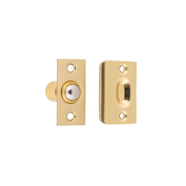 idh by St. Simons Solid Brass Wide Roller Ball Catch in Polished Brass No Lacquer