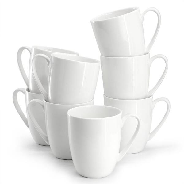 GIBSON elite White Penninsula 8-Piece 13 Bone China Mug Set in