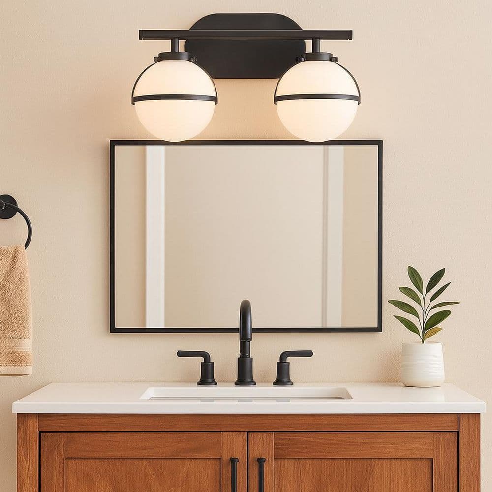 Hollis 15 in. 2 Light Black Vanity Light price history on PriceWatchPro