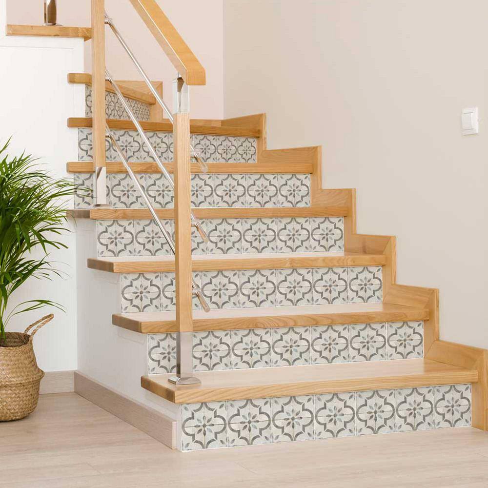 Light Gray and White Vintage Rustic Peel and Stick Tile Stickers
