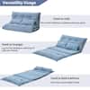 URTR 43.3 in. Blue Twin Foldable Floor Sofa Bed, Folding Futon