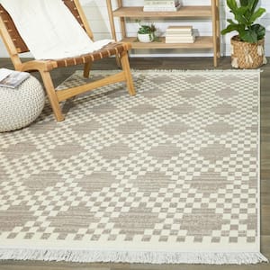 Cyril Taupe 7 ft. 10 in. x 10 ft. Geometric Area Rug