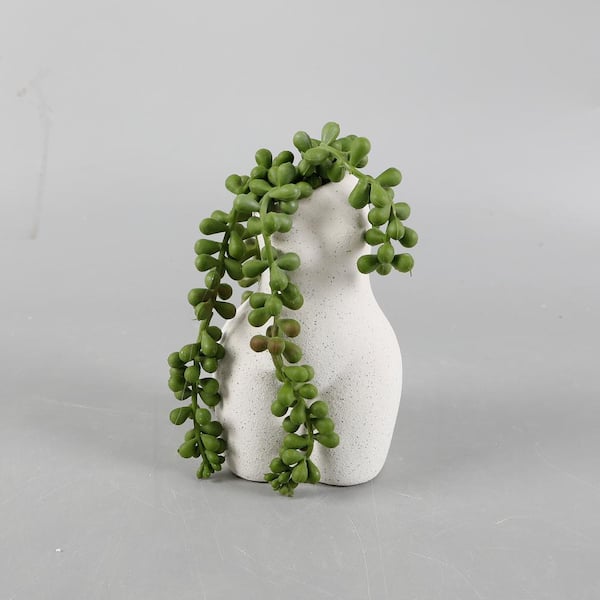 Flora Bunda 5.5 " White Artificial String of Pearls in Ceramic