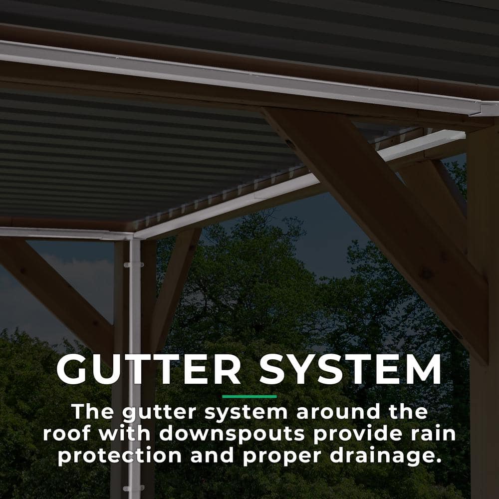 Cedar and Aluminum 10' x 12' Beige Rectangular Patio Gazebo