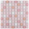 Crystalline Straight Edge Square Pink 11-3/4 in. x 11-3/4 in. Porcelain Mosaic Tile (29.4 sq. ft./Case)