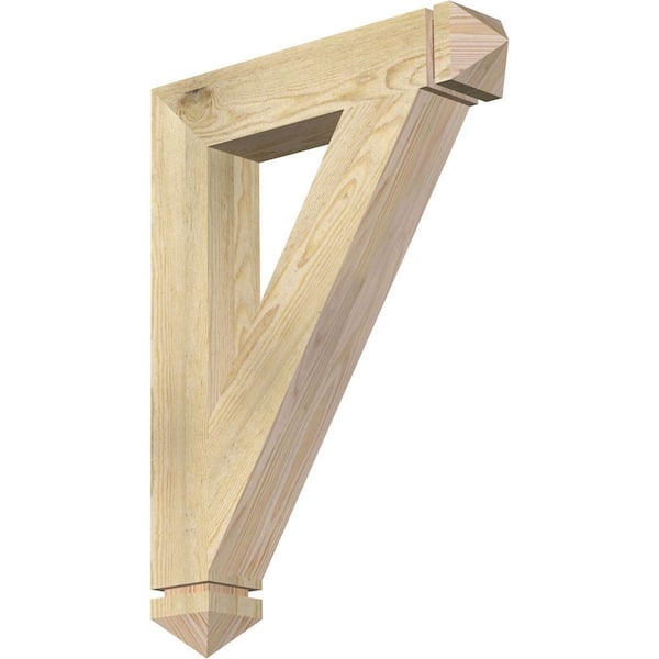 Ekena Millwork 4 in. x 30 in. x 22 in. Douglas Fir Traditional Arts and Crafts Rough Sawn Bracket