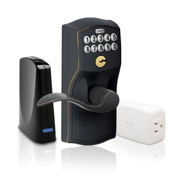 Schlage Aged Bronze Keypad Lever Home Security Kit with Nexia Home Intelligence-DISCONTINUED