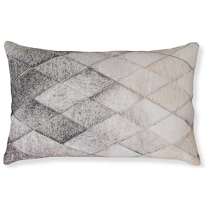 Pacrich Gray/Brown Geometric Polyester 22 in. L x 14 in. W Pillow