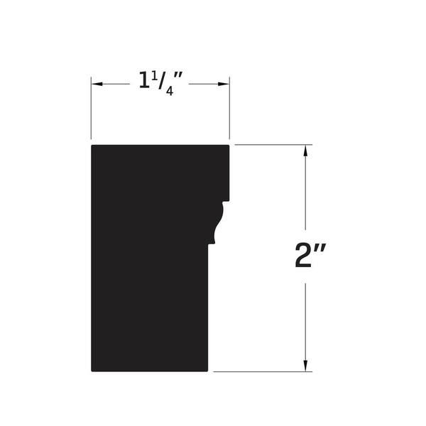 Veranda 2448 1 1/4 in. x  2 in. x  96 in. Primed PVC Composite Brickmould Moulding (1-Piece − 8 Total Linear Feet)
