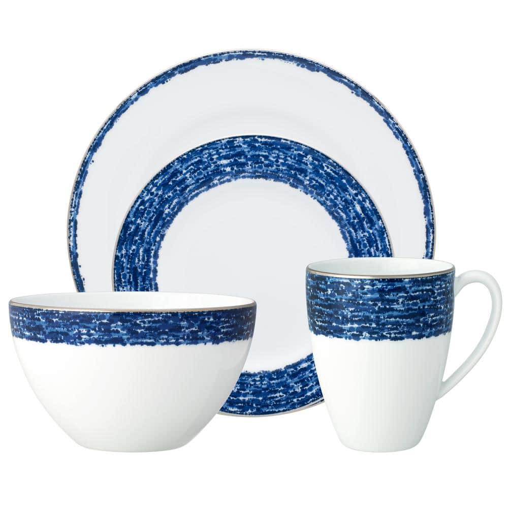 Blue and White Porcelain 4-Piece Place Setting