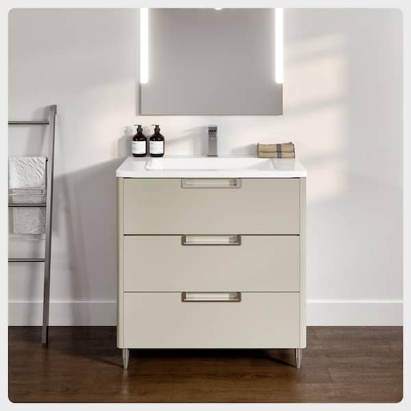 Eviva Marbella 40 in. Single Sink Gray Bath Vanity with White Acrylic Top (Assembled)