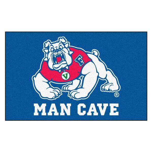 FANMATS NCAA Fresno State Blue Man Cave 5 ft. x 8 ft. Area Rug 17264