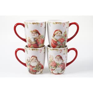 22 oz. Christmas Story Multicolored Earthenware Mugs (Set of 4)
