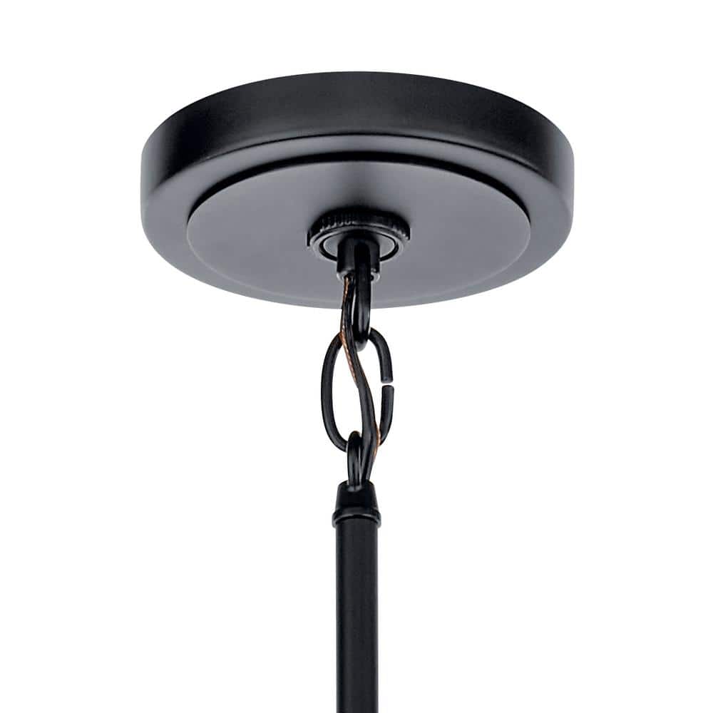 Eastmont Vintage Industrial 3-Light Black Chandelier with Clear Glass Shades