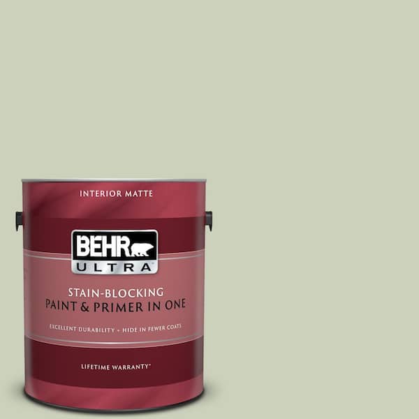 BEHR ULTRA 1 gal. #UL210-12 Chinese Jade Matte Interior Paint and Primer in One