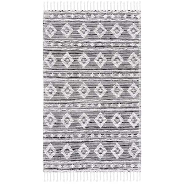 Silver Diamond Pattern Rug SAFAVIEH Natura 5 ft. x 8 ft. Silver Striped Diamond Abstract Area Rug ...