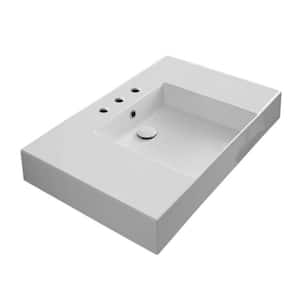 ADA Compliant Wall Mounted Sink, Modern, Rectangular, 36, with Counter Space, ml Scarabeo 3008 by Nameeks