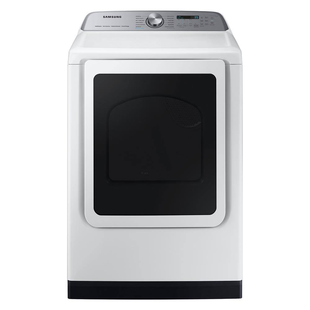 Samsung 7.4 cu. ft. Smart Bented Electric Dryer with Pet Care Dry and Steam Sanitize+ in White