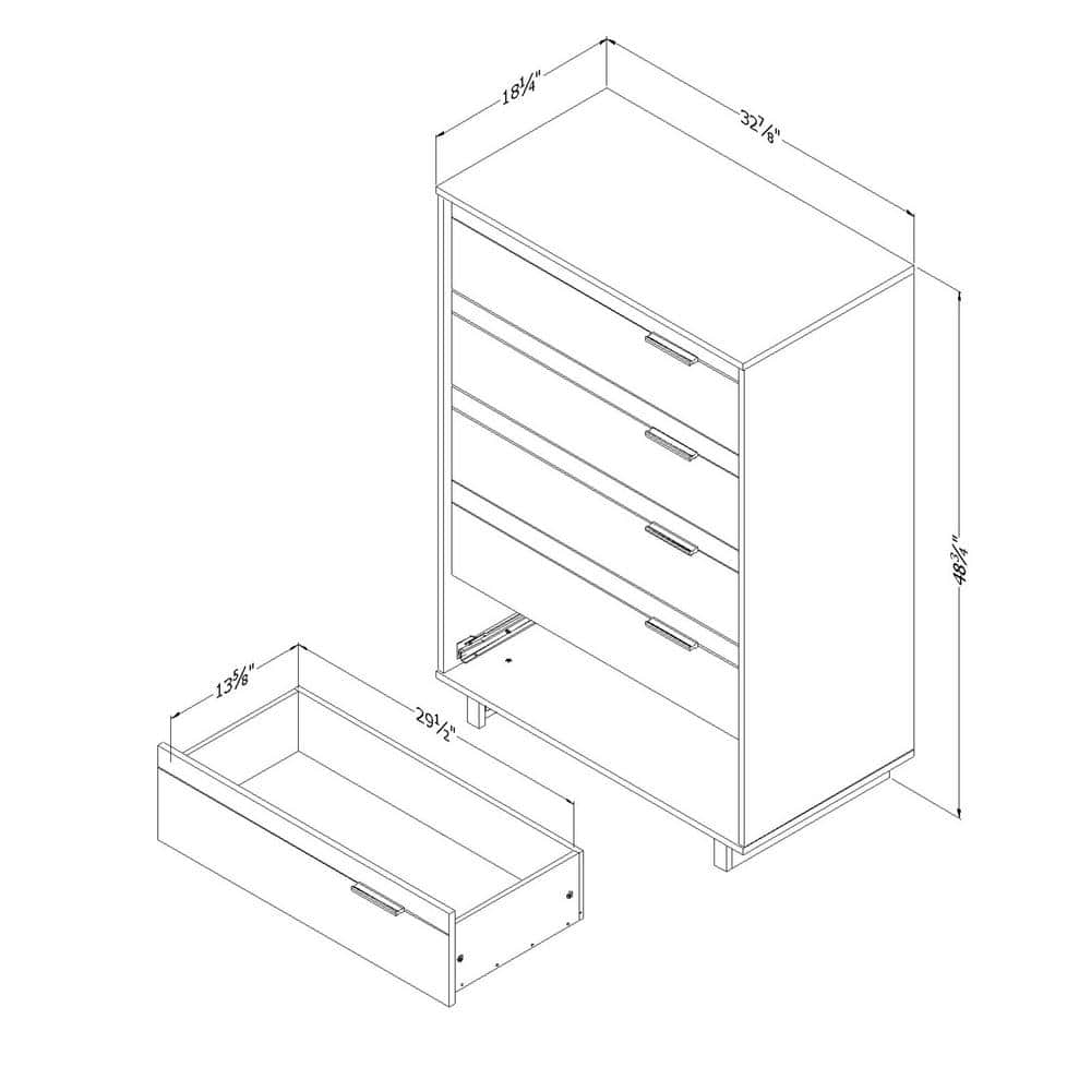 Fynn Winter Oak Industrial 5-Drawer Kids' Chest