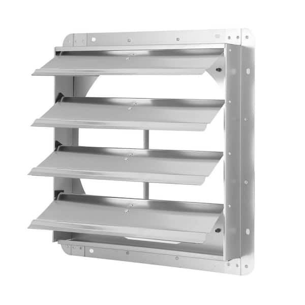 19.29 in. x 19.29 in. Silver Square Aluminum Automatic Gravity Shutter Louver Gable Vent for Walls and Crawlspace