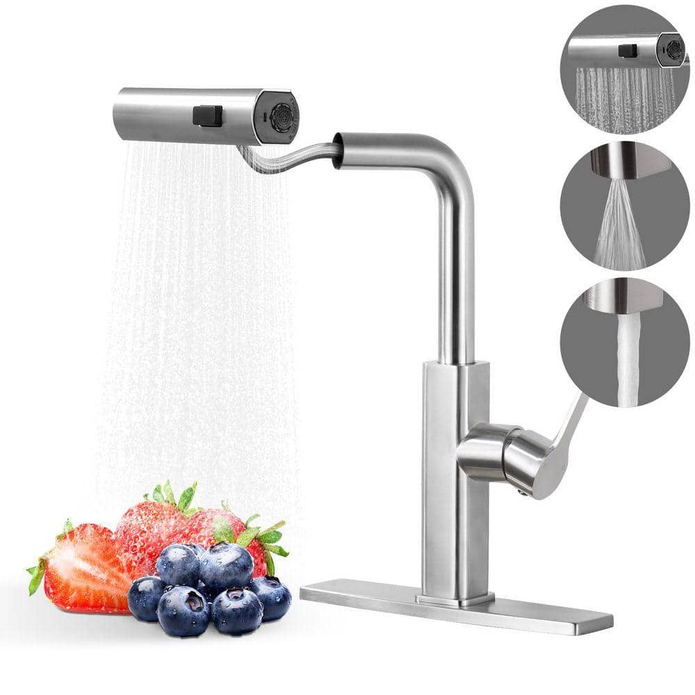 IVIGA 14.8 in. H Single Handle Pull Down Sprayer Kitchen Faucet